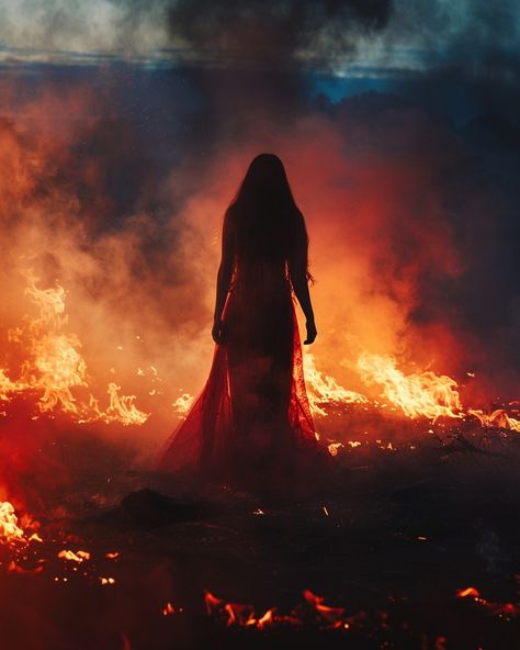 Fire Woman Aesthetic, Fire Girl Aesthetic, Fire Witch Art, Illusions Aesthetic, Fire Magic Aesthetic, Magic Witch Aesthetic, Fire Witch Aesthetic, Dark Magic Aesthetic, Happy Beltane