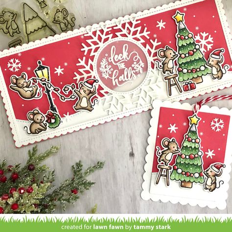 Lawn Fawn Christmas, Slim Cards, Tarjetas Pop Up, Xmas Tags, Handmade Christmas Cards, Slimline Cards, Simon Says Stamp Blog, Lawn Fawn Stamps, Lawn Fawn Cards