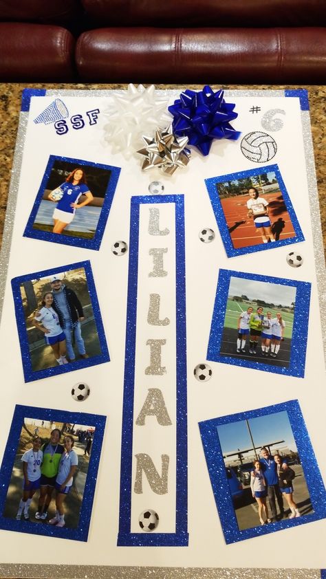 Soccer Senior Night Senior Poster Board Ideas Soccer, Senior Night Poster Soccer, Soccer Senior Night Posters, Soccer Senior Night, Senior Posters, Senior Night Posters, Senior Night Gifts, Senior Year Of High School, Soccer Poster