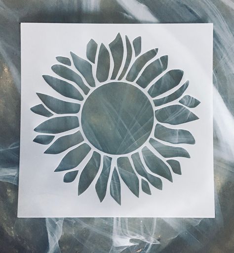 Flower Stencil Patterns, Sunflower Template, Sunflower Stencil, Sunflower Home Decor, Stencil Decor, Sunflower Wall Art, Stencils Printables, Cake Stencil, Large Stencils