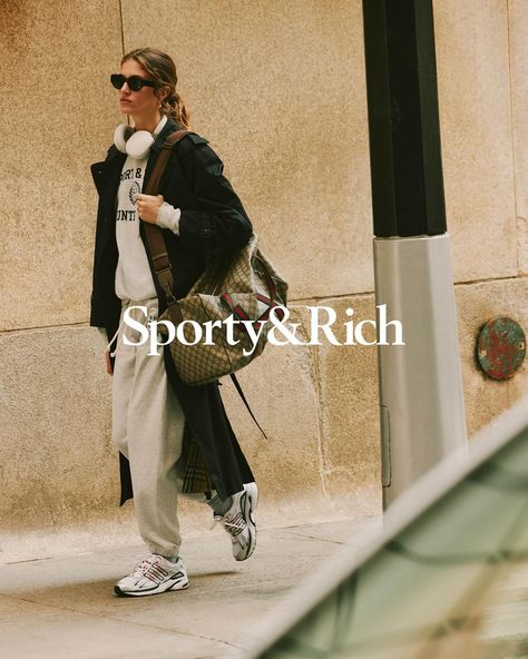 Sporty & Rich | Our Wall Street Drop is now available and at our NYC Flagship store. @Altyn Isabella @fahimkassam | Instagram Sporty And Rich Aesthetic, Athleisure Inspo, Street Fashion Shoot, Rich Outfits, Street Style Aesthetic, Sporty Looks, Nyc Street Style, Business Venture, Sporty And Rich