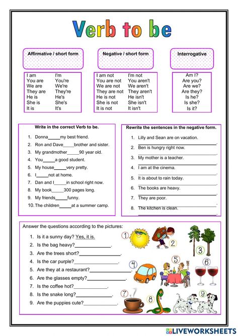 To Be Worksheet, Verbs In English, Verbo To Be, Presente Simple, Verb To Be, Materi Bahasa Inggris, Simple Present Tense, Simple Present, Grammar Exercises