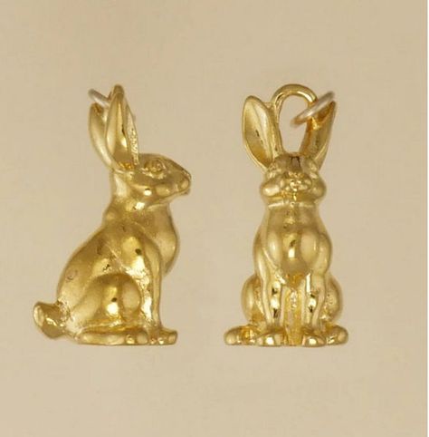 bunny rabbit pendant Two Rabbits, Rabbit Jewelry, Rabbit Charm, Rabbit Pendant, Gold Girl, Medieval Jewelry, Animal Jewelry, Boyfriend Girlfriend, Husband Wife