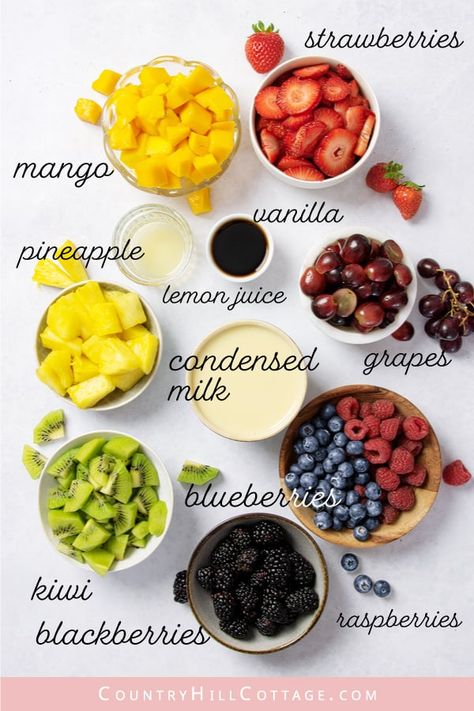 Fruit Mix Salad, Fruit With Condensed Milk, Fruit Salad With Sweet Condensed Milk, Condensed Milk Fruit Salad, Fruit Salad Sauce, Mexican Fruit Salad With Condensed Milk, Fruit Salad Condensed Milk, Fruit Salad Recipes Easy, Fruit Salad With Condensed Milk