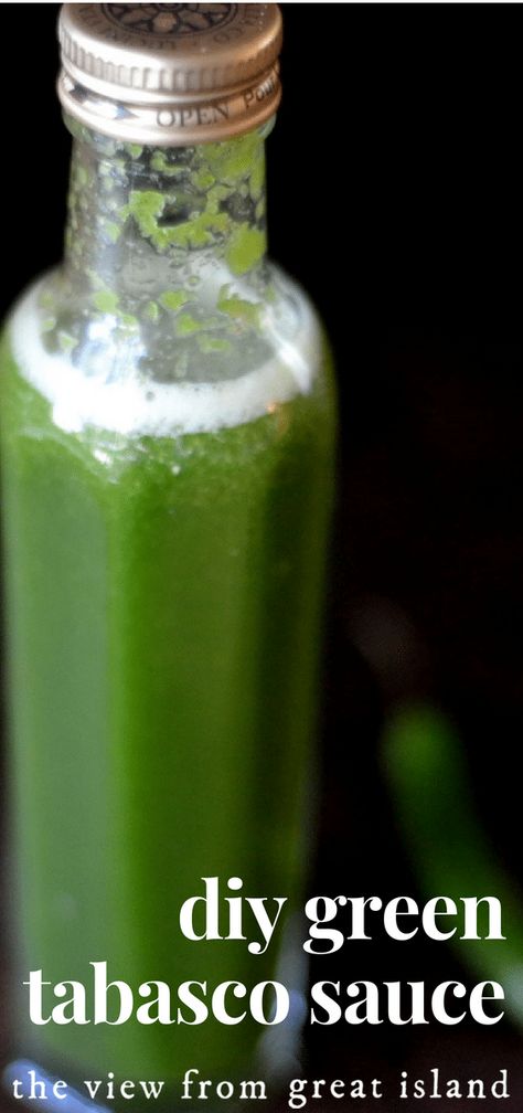 Green Tabasco & a Green Martini ~ make your own spicy green Tabasco style hot sauce and use it to make a fabulous cocktail. #hotsauce #diy #hotsauce #homemade #hotpeppers #jalapeno #serrano #peppers #easy #recipe #cocktail #martini #spicy #sauce  via @https://www.pinterest.com/slmoran21/ Tabasco Sauce Recipe, Green Martini, Hot Pepper Recipes, Tabasco Pepper, Jalapeno Popper Dip, Homemade Hot Sauce, Hot Sauce Recipes, Homemade Condiments, Tabasco Sauce