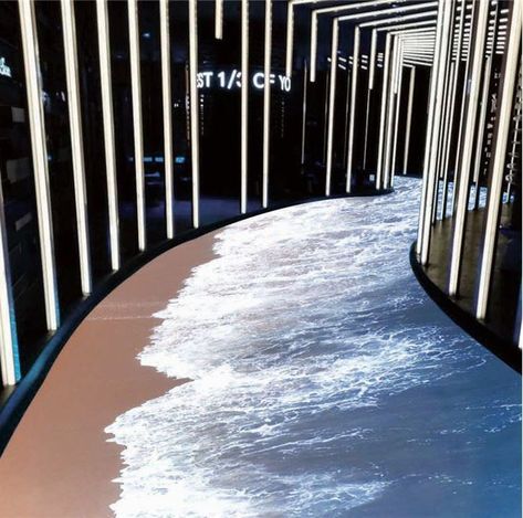 Water Exhibition, Floor Projection, Experiential Art, Water Architecture, Interactive Floor, Event Entrance, Floor Screen, Build Business, Floor Graphics