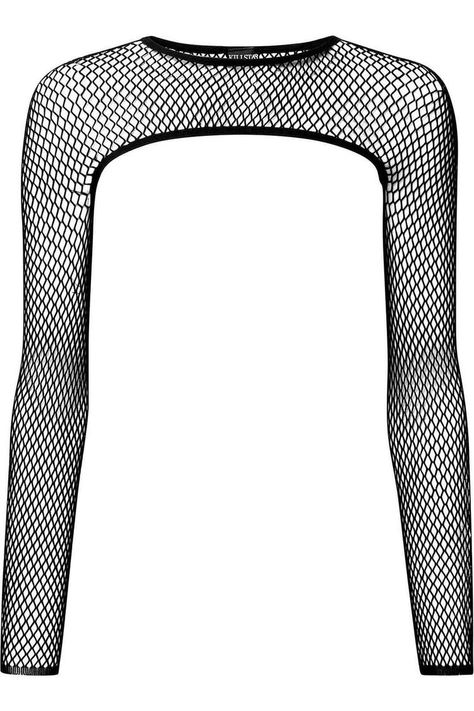 Fishnet Bolero, Net Sleeves, Vestiti Edgy, Mode Emo, Rock Outfit, Bite Me, Black Fishnets, Emo Outfits, Fishnet Stockings