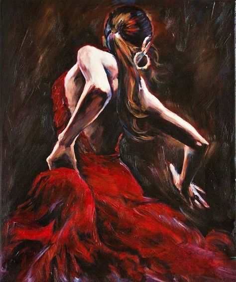 Find More Painting & Calligraphy Information about Handmade Figure Oil Painting on Canvas for Living Room Bedroom Spanish Flamenco Dancer in Red Dress Wall Decor Pictures,High Quality oil painting picture,China painting one wall red Suppliers, Cheap oil painting original from The Arts Road on Aliexpress.com Spanish Flamenco, Dancer Painting, Flamenco Dancer, Spanish Art, Flamenco Dancers, Arte Inspo, Dance Art, Art Oil, Oil Painting On Canvas