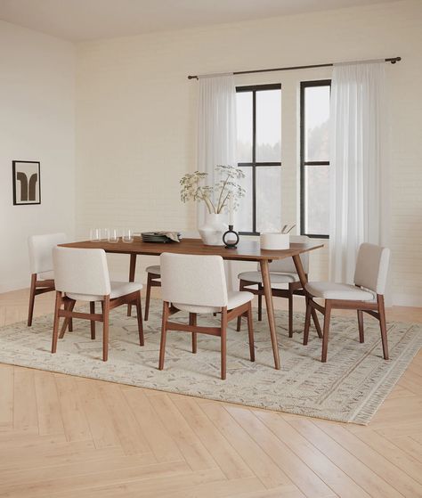 The Full House Bundle | Article Walnut Dining Room Table Mid Century, Article Dining Room, Article Dining Chairs, Mid Century Modern Dining Room Chairs, Mid Century Dining Room Table, Dining Room Mid Century Modern, Midcentury Modern Dining Room, Walnut Dining Room, Mid Century Modern Dining Chairs