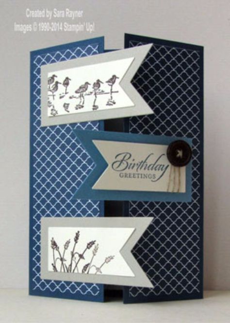 DIY Birthday Cards - Masculine Birthday Card - Easy and Cheap Handmade Birthday Cards To Make At Home - Cute Card Projects With Step by Step Tutorials are Perfect for Birthdays for Mom, Dad, Kids and Adults - Pop Up and Folded Cards, Creative Gift Card Holders and Fun Ideas With Cake http://diyjoy.com/diy-birthday-cards Stampin Up Karten, Gatefold Cards, Masculine Birthday Cards, Birthday Cards For Men, Fancy Fold Cards, Birthday Cards Diy, Stamping Up Cards, Fun Fold Cards, Male Cards