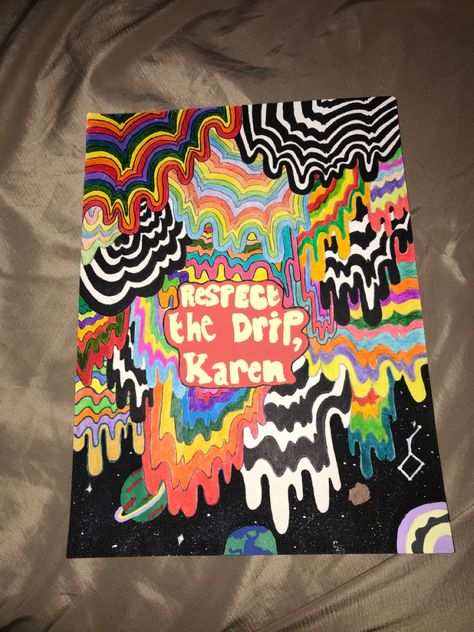 Trippy Drip Painting, Writing On Paintings, Trippy Drawing Background Ideas, Drippy Paintings Ideas, Trippy Drippy Art, Drippy Drawing Ideas, Trippy Space Painting, Trippy Painting Ideas Easy, Trippy Canvas Painting Ideas Creative