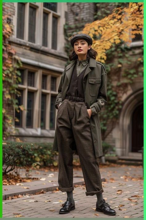 Dark Academia Capsule Wardrobe, Earthy Tone Outfits, Rich Women Outfits, Dark Academia Autumn, Dark Academia Look, Mode Poses, Academia Aesthetic Outfit, Trend Outfits, Dark Academia Outfit