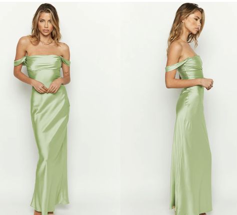 Green Satin Maxi Dress With Sweetheart Neckline, Strapless Pre-draped Satin Maxi Dress, Pale Green Satin Dress, Green Ruched Satin Maxi Dress, Strapless Satin Bias-cut Maxi Dress, Quick Saves