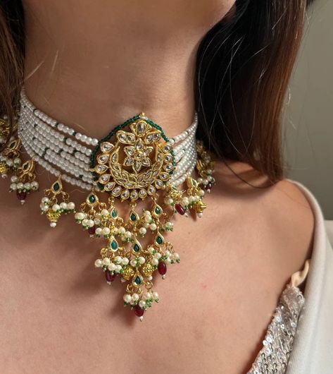 Polki Necklace Choker, Jadau Choker Set, Jadau Set, Jadau Choker, Hyderabadi Jewelry, Kundan Choker Set, Choker Pearl, Light Jewelry, Kundan Choker