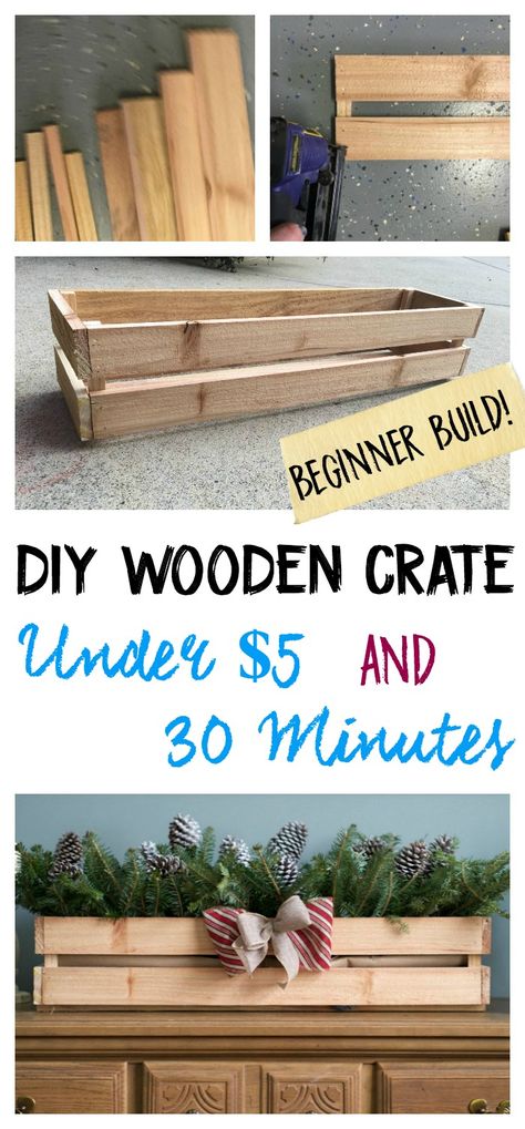 Wooden Box Diy, Diy Wooden Crate, Crate Diy, Wood Projects For Beginners, Diy Wooden Projects, Diy Holz, Wooden Projects, Wood Crates, Small Wood Projects