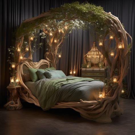 Unveil the magic of your bedroom with our fantasy bed designs, each one a portal to new adventures and realms of fantasy. Let your imagination soar as you create a space that reflects your dreams and inspires wonder. Fairytale Furniture, Fantasy Bed, Malfoy Manor, Seashell Mermaid, Fairy Bed, Canopy Bed Diy, Witch Things, Boho Bedroom Colorful, Fairy Bedroom