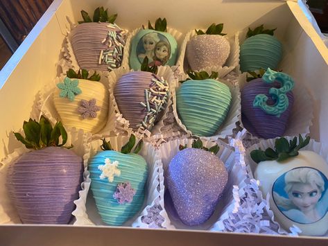 Frozen Themed Strawberries, Disney Princess Chocolate Covered Strawberries, Frozen Themed Chocolate Strawberries, Bluey Theme Chocolate Covered Strawberries, Fairy Themed Chocolate Covered Strawberries, Ocean Chocolate Covered Strawberries, Christmas Strawberry, Frozen Themed, Frozen Chocolate