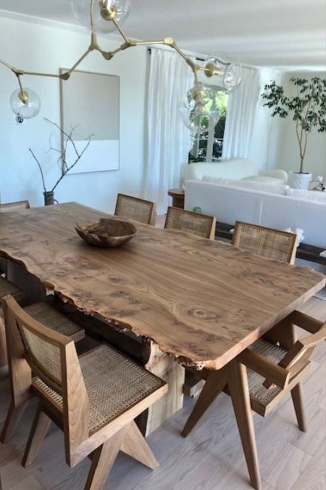 In-situ - Phantom Hands' Armless Dining Chairs and Office Chair V Leg completing a dining set in one of our customers' homes. #PhantomHands #InteriorDesign #InteriorIdeas #MinimalInteriors #IndianModernism #Chairs #Furniture #Craft #HandmadeFurniture #Design #ProjectChandigarh #PierreJeanneret Rustic Dining Table Chairs, Cane Dining Set, Dining Table Legs Ideas, Dining Table With Different Chairs, Upcycle Coffee Table, Cane Dining Table, Dining Chairs Rustic, Table Lamp Kitchen, Chairs For Dining Table