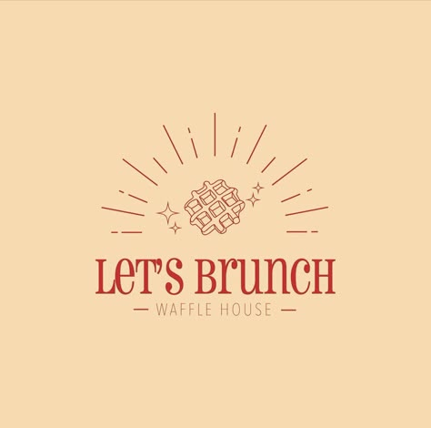 Waffle Graphic Design, Brunch Logo Design, Breakfast Cafe Design, Pancake Logo Design, Waffle Logo Design, Breakfast Logo Design, Waffles Logo, Breakfast Branding, Brunch Logo