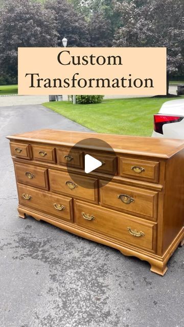 Redoing Old Dressers Wood Furniture, Wood Furniture Makeover Ideas, Refinishing Dresser Diy, Refinished Dresser Before And After, Long Dresser Repurposed Ideas, Diy Dresser Makeover Repurposed, Redo Dresser Diy, Bedroom Furniture Refinishing Ideas, Redoing Bedroom Furniture