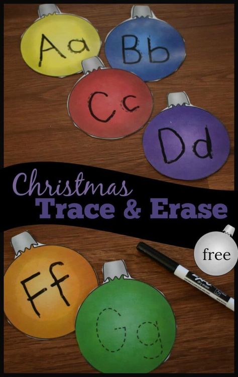 FREE Alphabet Ornaments Trace & Erase - kids will have fun practicing writing uppercase and lowercase alphabet letters with this super cute and reusable December theme writing letters activity perfect for toddler, preschool, and kindergarten age kids. #alphabet #christmastheme #education #literacy #preschool #kindergarten Alphabet Ornaments, Christmas Lesson Plan, School Diy Ideas, Christmas Science Experiments, Christmas Literacy, Christmas Math Worksheets, Christmas Learning, Christmas Science, Christmas Lesson