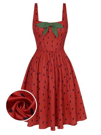 Strawberry Dress Women, Strawberry Costume Women, Strawberry Themed Outfit, Strawberry Clothes, Strawberry Clothing, Strawberry Fairy, Strawberry Costume, Retro Stage, Sunday Clothes