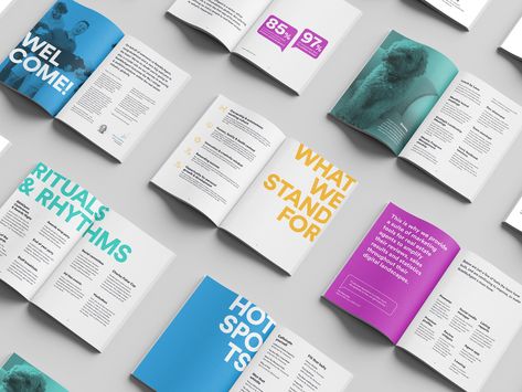 Employee handbook on Behance Handbook Design, Booklet Design Layout, Guidebook Design, Annual Report Layout, Booklet Layout, Report Layout, Indesign Layout, Brochure Design Layout, Workbook Design