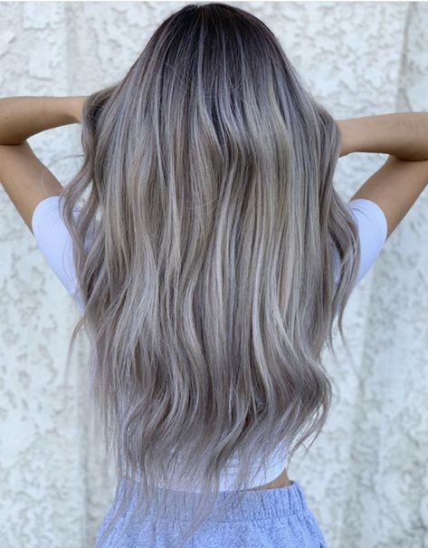 Icy Blonde Balayage Brunettes, Ash Silver Balayage, Grey Balayage, Icy Blonde Balayage, Ash Blonde Hair Balayage, Balayage Ideas, Front Pieces, Ash Blonde Hair Colour, Ash Hair