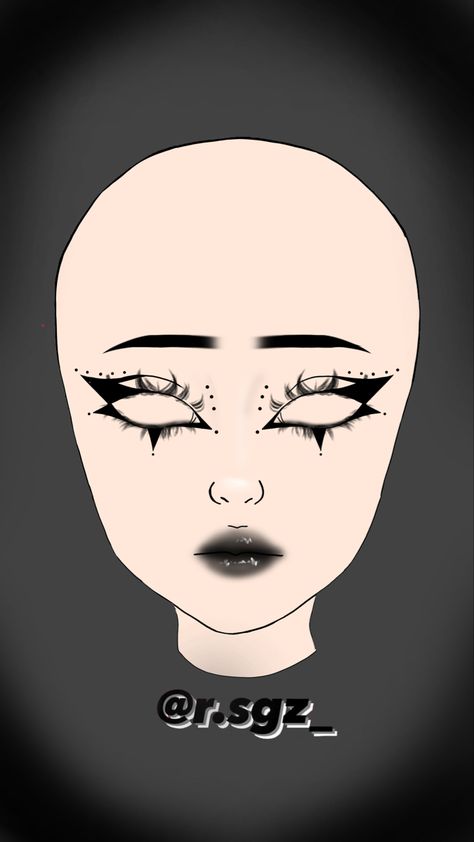 Alt Makeup Face Chart, Emo Makeup Ideas Goth, Goth Makeup Face Chart, Eyeliner Drawings On Face, Black And White Goth Makeup, Emo Graphic Liner, Gothic Makeup Ideas Eyeliner, Face Drawing Makeup, Makeup Ideas Drawing Halloween