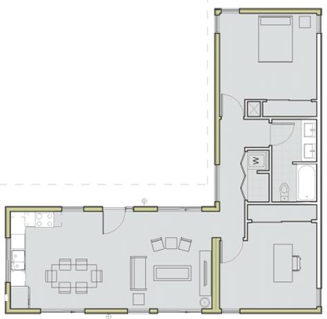 LivingHomes LEED Prefabs Guest House Plans, L Shaped House, Guest Houses, Prefab Homes, In Law Suite, Pool House, Beautiful Home, One Bedroom, L Shape