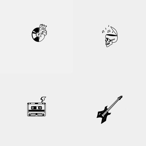 Tattoo Designs For Music Lovers, Music Tattoo Designs Minimalist, Tattoo Idea For Music Lover, Small Drawings Simple Tattoo Ideas, Music Themed Tattoos Small, Music Design Tattoo, Melomaniac Tattoo, Music Soul Tattoo, Tattoo Ideas Music Small