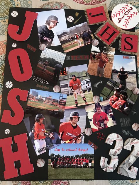 Baseball Board Ideas, Senior Picture Boards Sports, Senior Baseball Boards, Softball Senior Board Ideas, Baseball Senior Posters, Senior Board Ideas Football, Senior Hockey Boards, Senior Night Picture Board, Senior Poster Board Ideas Softball