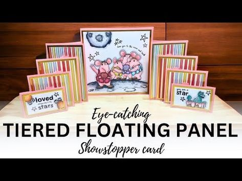 (360) NO DIES NEEDED | Floating Tiered Panel Card - YouTube Star Eyes, Fold Cards, Fancy Fold Cards, Fancy Folds, Fun Fold Cards, Love Stars, Pop Out, Folded Cards, Panel Siding