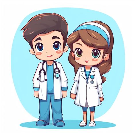 Cute Doctor Cartoon, Doctor Painting, Doctor Icon, Doctor Cartoon, Doctor Design, Doctor Drawing, English Learning Books, Boy And Girl Cartoon, Kids Vector