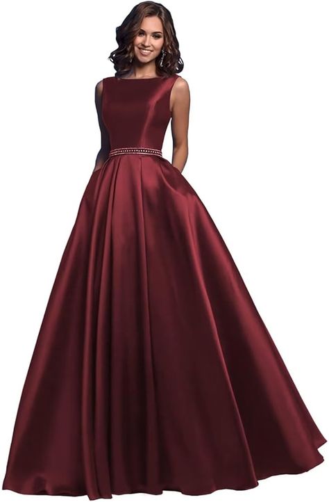 Womens Ruched Dress, Satin Prom Dress Long, Evening Cocktail Party, Cocktail Party Wedding, Evening Gowns With Sleeves, Formal Ball Gown, Womens Prom Dresses, Corset Lace, Bateau Neck