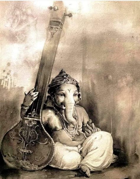 Arte Ganesha, Om Gam Ganapataye Namaha, Ganesha Drawing, Ganesh Art Paintings, Cool Tattoo, Lord Ganesha Paintings, Ganesh Art, Vedic Art, Hinduism Art