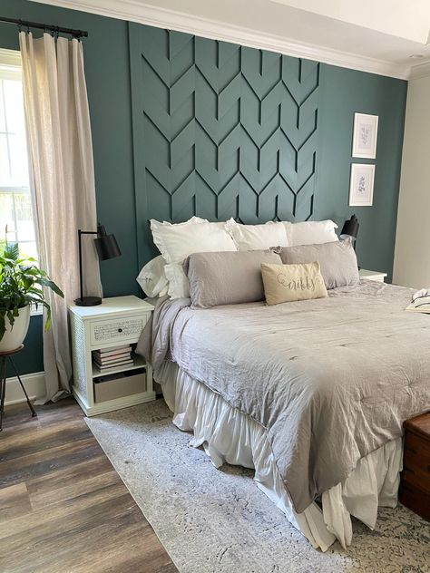 My Most Asked for Interior Paint Colors - Cribbs Style Bedroom Accent Wall, Accent Wall Designs, Diy Accent Wall, Wood Accent Wall, Accent Walls In Living Room, Bedroom Accent, Accent Wall Bedroom, Wood Accent, Simple Bedroom