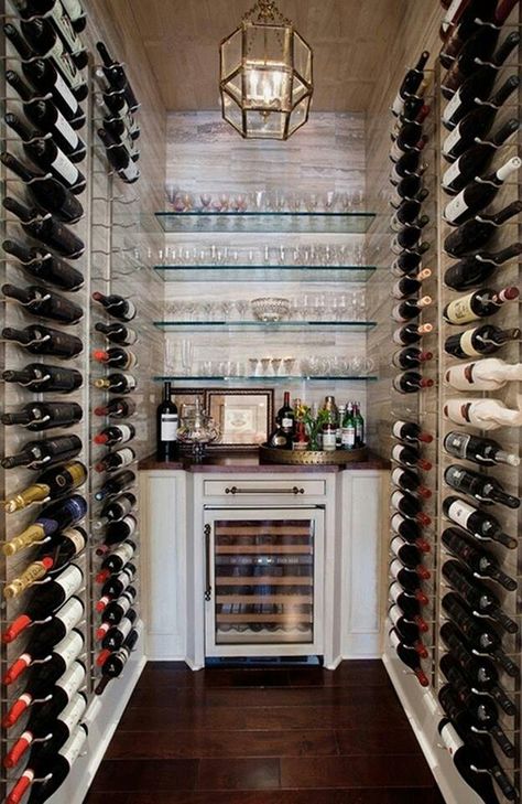 Wine walk-in closet Wine Pantry, Wine Closet, Butler's Pantry, Wine Room, Style At Home, Wine Storage, Wine Bar, Wine Cellar, Bar Design