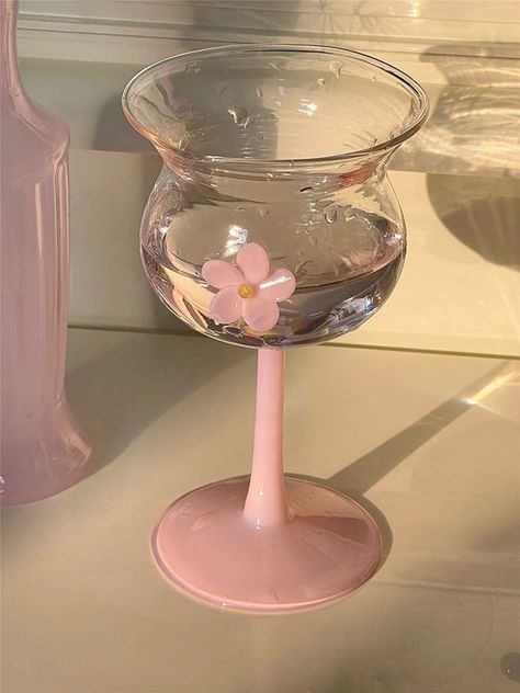 Retro, aesthetic home decor. Cocktail Cup, Cocktail Glassware, Milk Coffee, Wine Goblets, Cocktail Glass, Glass Dishes, Drinking Cup, Glass Cup, Yellow Flowers