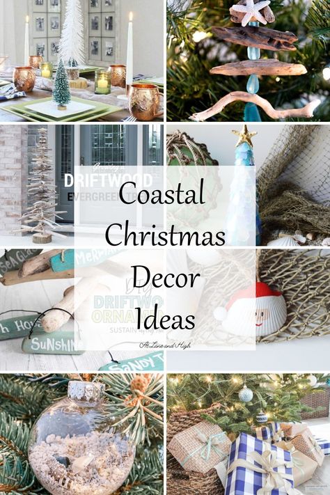 I have some of the best Coastal Christmas Decor Ideas for you today! It's the best of both coastal decor and Christmas decorating. Two of my favorite things, Christmas and the beach, all wrapped up into one. It's the best of both worlds and today I am sharing them all with you! Coastal Christmas Wreaths, Coastal Christmas Decorations, Beachy Christmas Tree, Coastal Diy, Beach Christmas Trees, Beach Christmas Decorations, Deco Marine, Coastal Christmas Tree, Florida Christmas