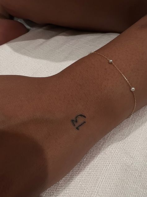 13 Small Tattoo, Tattoo Ideas 13 Number, Number On Wrist Tattoo, Tiny 13 Tattoo, The Number 13 Tattoo, Small Number Tattoo Placement, 16 Tattoo Number, Tattoo 13 Number Design, Number Wrist Tattoo