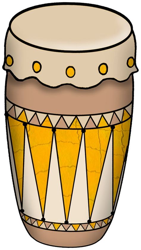 Bongo Drums - percussion African Instruments Drawing, African Drums Art, Drums Drawing, Drum Clipart, Feelings Activities Preschool, Drum Drawing, Pink Unicorn Wallpaper, Conga Drum, Bongo Drum