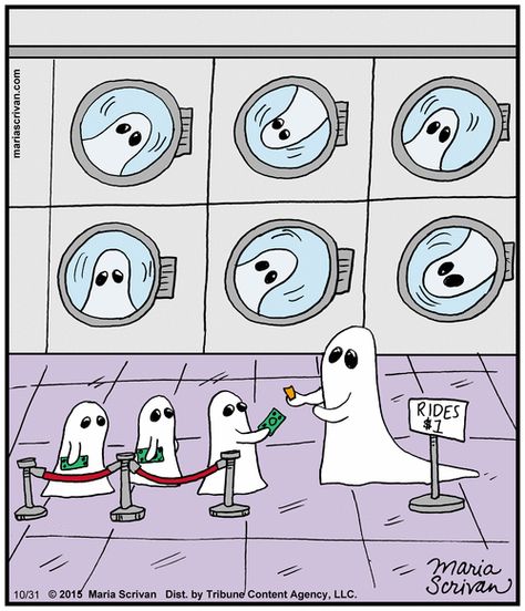 Half Full Comic Strip, October 31, 2015     on GoComics.com Halloween Jokes, Halloween Memes, Halloween Cartoons, Holiday Humor, Cartoon Jokes, Komik Internet Fenomenleri, Funny Cartoons, Comic Strip, Bones Funny