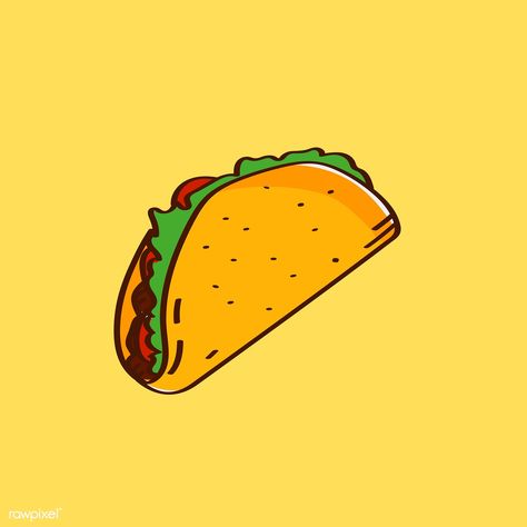 Hand drawn traditional taco Mexican food vector | free image by rawpixel.com / nap Mexican Food Drawing, Wallpapers Mexican, Tacos Cartoon, Taco Painting, Tacos Drawing, Taco Illustration, Taco Art, Taco Images, Taco Cartoon