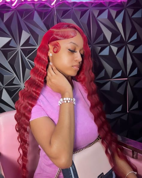 Bobs Weave, Teenage Hairstyles, Girl Hair Colors, Frontal Wig Hairstyles, Quick Weave Hairstyles, Hair Twist Styles, Frontal Hairstyles, Pretty Hair Color, Red Wigs