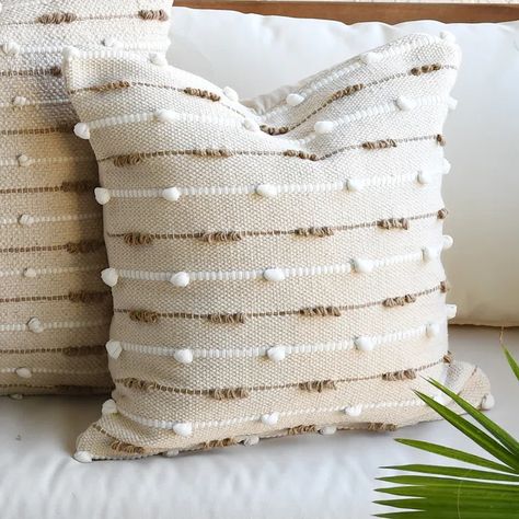 Dakota Fields Candina Textured Cotton Pillow Cover & Reviews | Wayfair Beige Pillow Covers, Beige Boho, Beige Pillows, Organic Forms, Feather Pillows, Boho Bedding, Pillow Texture, 20x20 Pillow Covers, Dyeing Techniques