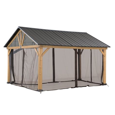 Mosquito Curtains, Gazebo Accessories, Insect Netting, Replacement Canopy, Wood Screens, Patio Gazebo, Wood Structure, Mosquito Net, Pitched Roof