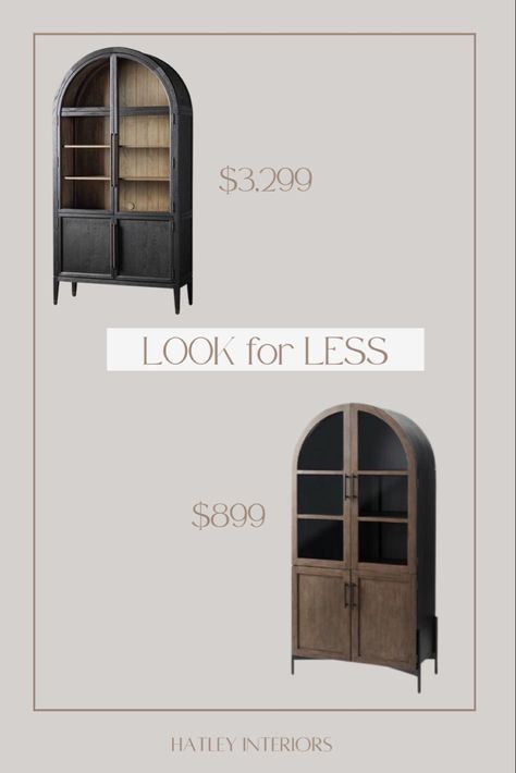 Arhaus Living Room Inspiration, Living Room Arch, Display Cabinet Living Room, Room Arch, Arhaus Living Room, Arch Cabinet, Bookcase With Glass Doors, Cabinet Living Room, Arhaus Furniture