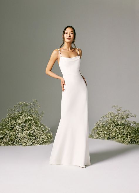 Savannah Miller Wedding Dress, Savannah Miller Bridal, Understated Wedding Dress, Registry Wedding Dress, Understated Wedding, Savannah Miller, Modern Bridal Gowns, Simple Wedding Gowns, Formal Evening Wear