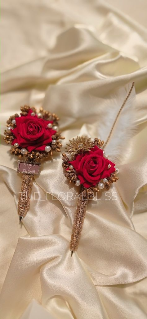 How To Make Nikah Pen At Home, Nikah Pens Ideas, Nikha Pen Decoration Ideas, Nikah Pen Ideas, Nikkah Pen Diy, Nikkah Pen Ideas, Nikha Pen Design, Nikah Pen Diy, Nikah Pen Decoration